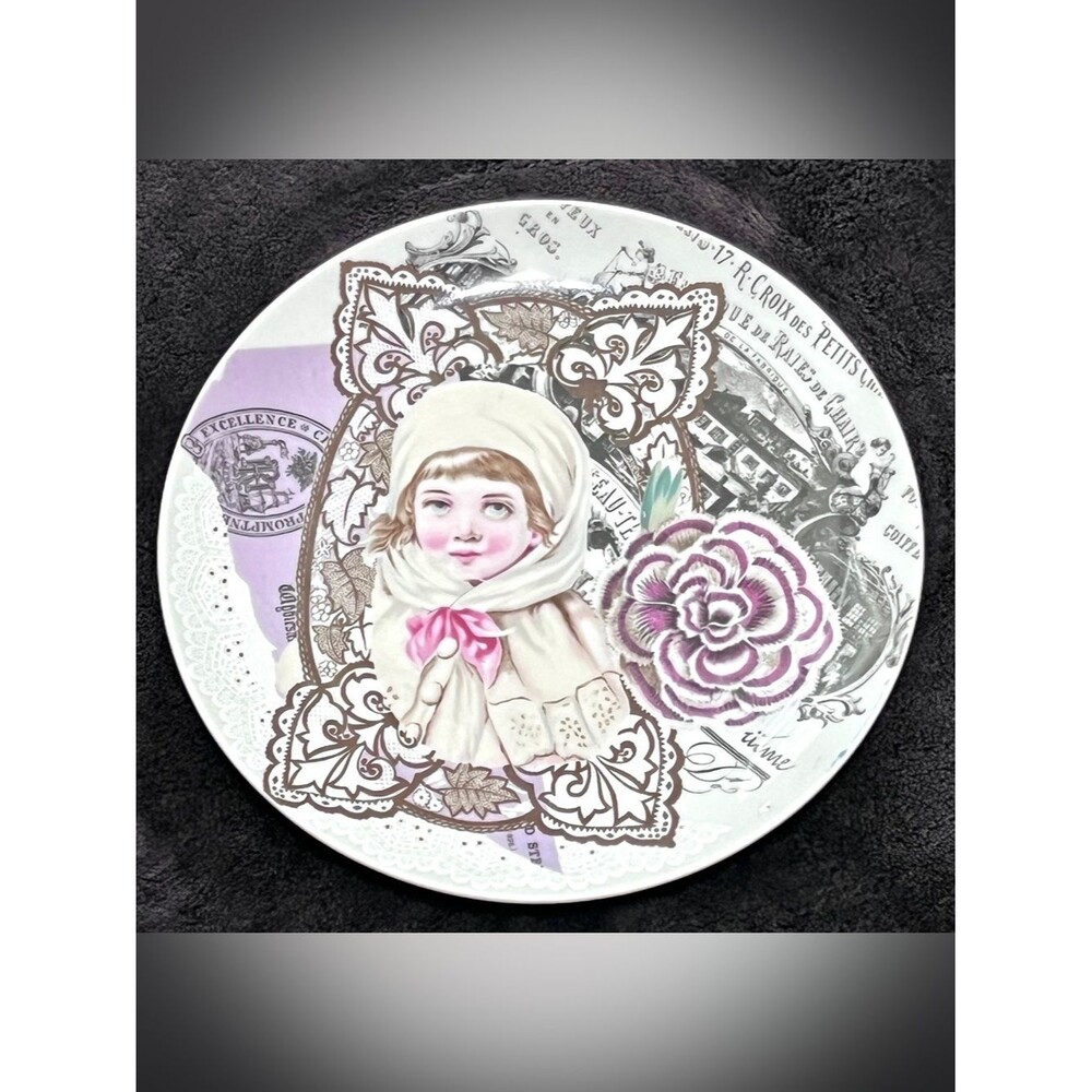 Vintage Gloria Vanderbilt Sigma Fond Memories Victorian Collage Plate Japan